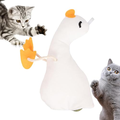 Xianghaoshun Katzenminze-Spielzeug, Katzenspielzeug mit Katzenminze - Katzen-Kauspielzeug aus weichem Plüsch,Übungsspielzeug, unterhaltsames Kätzchenspielzeug, eierlegendes Entenspiel zum Stressabbau von Xianghaoshun