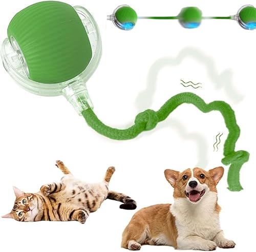 Xiangqianzou Interactive Rolling Dog Ball, interaktiver Spielball, wiederaufladbar über USB, automatischer rotierender Ball, langlebig, interaktives Spielzeug für große und mittelgroße Hunde von Xiangqianzou