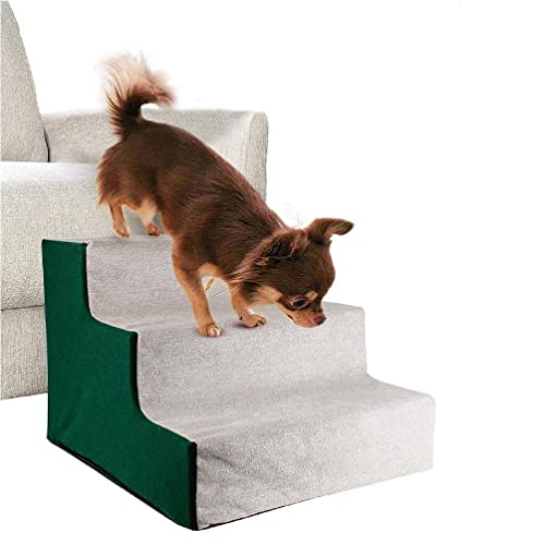 Xiangrun Pet Steps 3-stöckige rutschfeste Hundetreppe, 30,5 cm hohe Hunderampe, Leiter für verletzte Gelenkschmerzen, Haustiere, abnehmbarer weicher Bezug, Hundetreppe für Couch für kleine Hunde, von Xiangrun