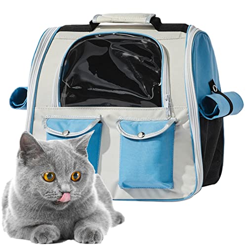 Xiaocao Haustiertragerucksack, Rucksack Katzen Transport, Katze Tragerucksack Reise Fuer Haustier, Tragbare Multi-Pocket Heavy Duty Small Medium Hunde Katzen Haustiere Wandern Camping von Xiaocao