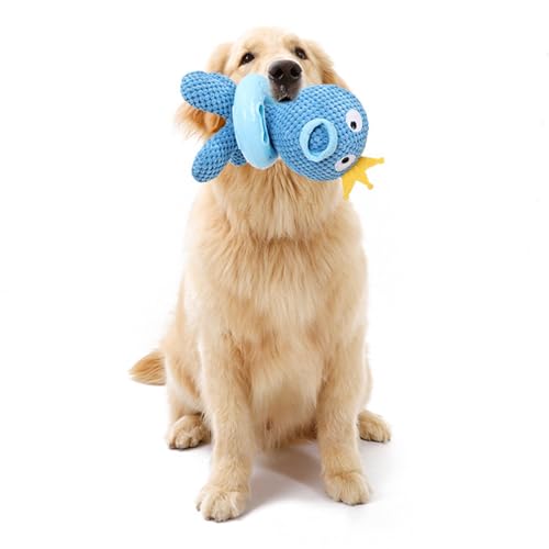 Quietschendes, gefülltes Cartoon-Oktopus-Form-Kauspielzeug für Hunde, weiche Reinigung, Massage-Spielzeug, Haustier-Zäulen-Zubehör mit Leckerli-Spender von Xiedonse