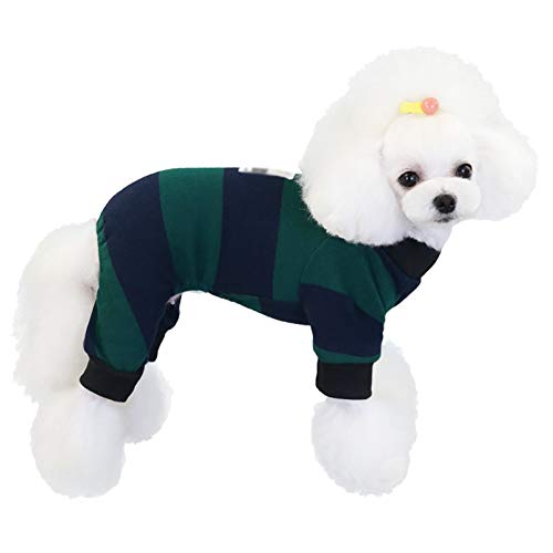 Haustier Kostüm Hund Kleidung, Cozy Streifen Haustier Kleine Hund Katze Chihuahua Herbst Winter Pullover Strick Kleidung Bluse Outfit Weiche Entzückende Warme Outfits Mantel Kleidung,Grün,2XL von XiinxiGo