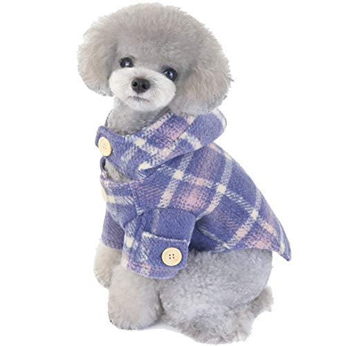 XiinxiGo Fleece Winter Jacke für Kleine Mittlere Große Hunde Wollmantel Warme Thermal Coat mit Kapuzen Verdickte Haustier Kleidung Bequeme Dicker Hundemantel,Lila,2XL von XiinxiGo