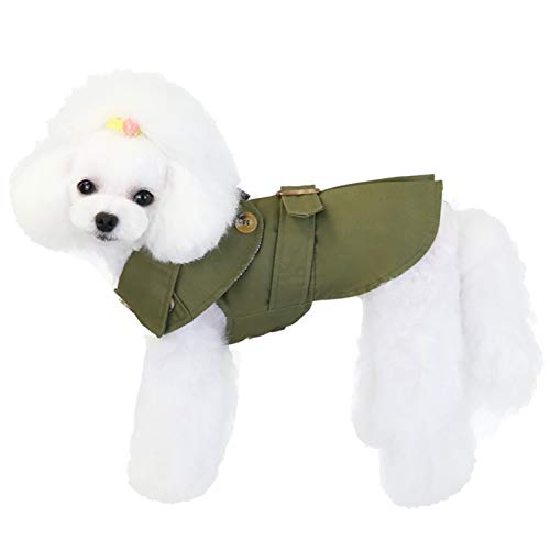 XiinxiGo Wintermantel für Hunde, Warmes Außenjacke für Hunde mit Rollkragenschal Einstellbar Wasserdicht Winddicht Welpenweste Weiches Haustier,Armeegrün,2XL von XiinxiGo