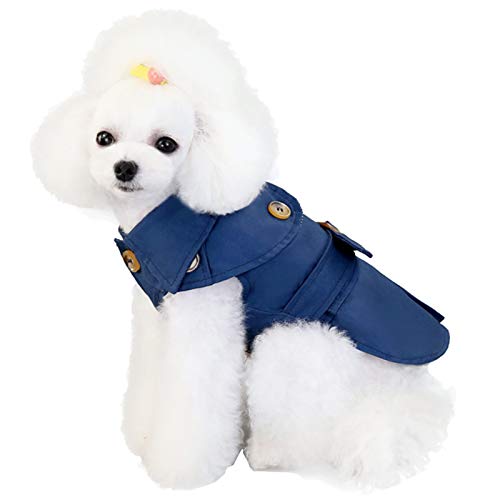 XiinxiGo Wintermantel für Hunde, Warmes Außenjacke für Hunde mit Rollkragenschal Einstellbar Wasserdicht Winddicht Welpenweste Weiches Haustier,Blau,2XL von XiinxiGo