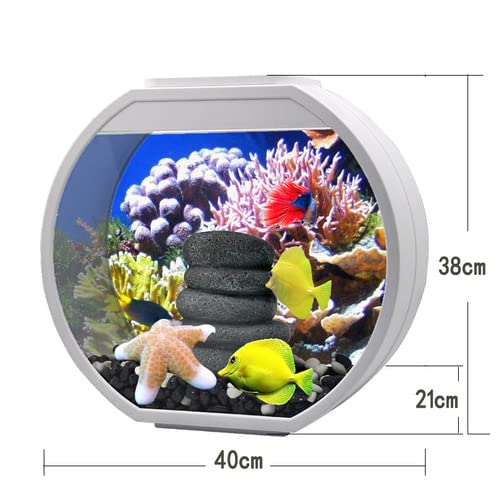 Aquarien Mode Kreative Fischtank Dekoration Wohnzimmer Büro des Desktops Kleines Rundglas ökologische faulfreie Änderung Aquarium Desktop-Aquarium(Yellow) von Xilin-872