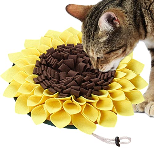 Hunde-Aktivitätsmatte,Waschbares Sonnenblumen-Hundeschnüffelspielzeug - Hundebereicherungsspielzeug Slow Feeder Graben Leckerlimatte Mentale Stimulation Langeweile Spielmatte für Hunde Haustiere Ximan von Ximan