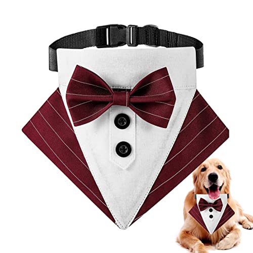 Hundehalsband, Hochzeitshalstuch für Haustiere, verstellbar, Halsband für Haustiere, mit Fliege, Hochzeitsanzug für Hunde, Cosplay-Kostüm für kleine, mittelgroße und große Haustiere Ximan von Ximan