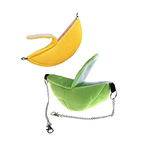 Ximimark 2 Pcs Banana Hamsterbett House Hängematte Warm Eichhörnchen Igel Guinea Pig Bett House von Ximimark