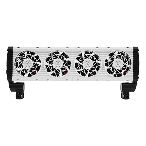 Xingfx Aquarium Kühlventilatoren, Aquarien Lüfter 6 Geschwindigkeiten einstellbar, Aquarium Kühler 180° drehbar, 4 Köpfe Aquarien Lüfter für Süßwasser-Salzwasser-Aquarien bis 80 cm von Xingfx