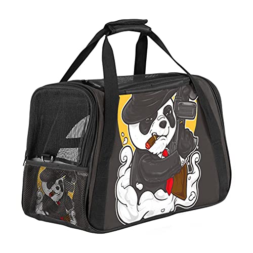 Xingruyun Hundebox Lustiger Panda Transportbox Netter Druck Hundetransportbox Faltbare Katzenbox Kratzfestes Oxford-Tuch Haustiertragetasche 43x26x30 cm von Xingruyun