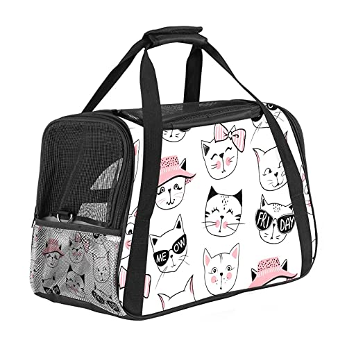 Xingruyun Hundetragetasche Cartoon-Katze Katzentragetasche Faltbare Transporttasche Atmungsaktiv Haustiertasche Für Katzen Und Hunden 43x26x30 cm von Xingruyun