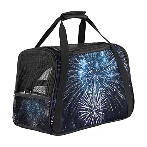 Xingruyun Hundetragetasche Feuerwerk Katzentragetasche Faltbare Transporttasche Atmungsaktiv Haustiertasche Für Katzen Und Hunden 43x26x30 cm von Xingruyun