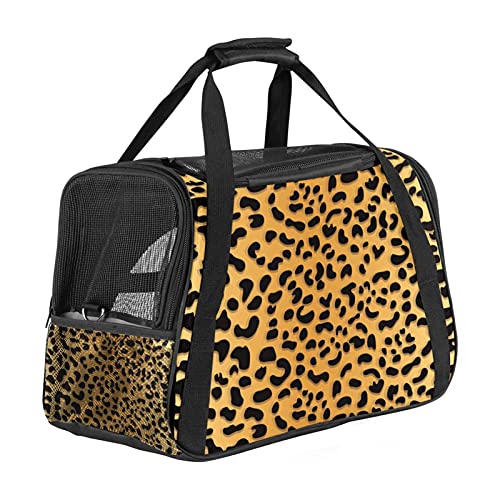 Xingruyun Hundetragetasche Leopardenmuster Katzentragetasche Faltbare Transporttasche Atmungsaktiv Haustiertasche Für Katzen Und Hunden 43x26x30 cm von Xingruyun