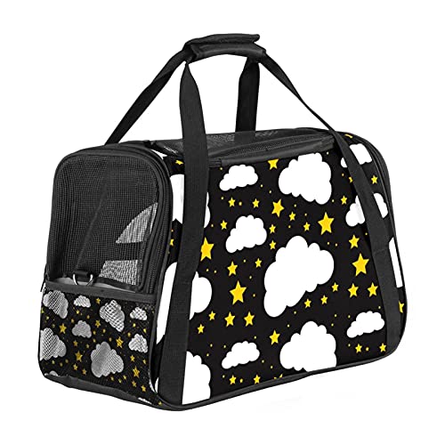 Xingruyun Hundetragetasche Raumwolken Sterne Katzentragetasche Faltbare Transporttasche Atmungsaktiv Haustiertasche Für Katzen Und Hunden 43x26x30 cm von Xingruyun