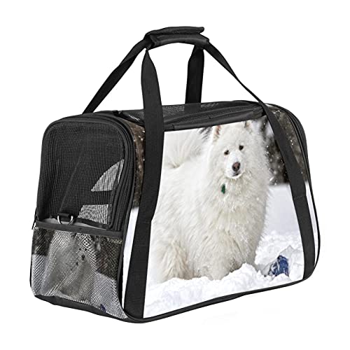 Xingruyun Hundetragetasche Samojede Katzentragetasche Faltbare Transporttasche Atmungsaktiv Haustiertasche Für Katzen Und Hunden 43x26x30 cm von Xingruyun