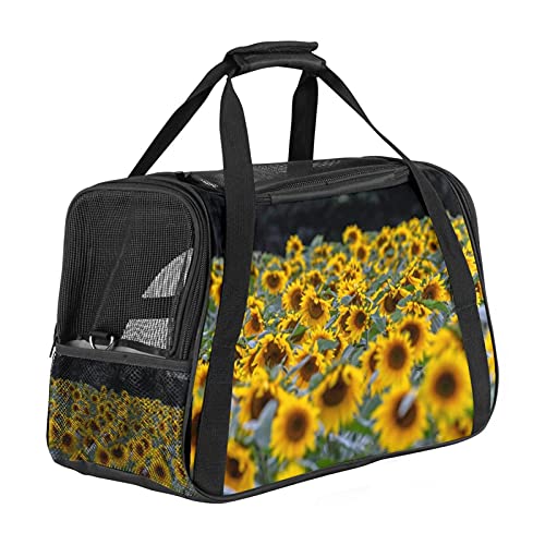 Xingruyun Hundetragetasche Sonnenblume Katzentragetasche Faltbare Transporttasche Atmungsaktiv Haustiertasche Für Katzen Und Hunden 43x26x30 cm von Xingruyun