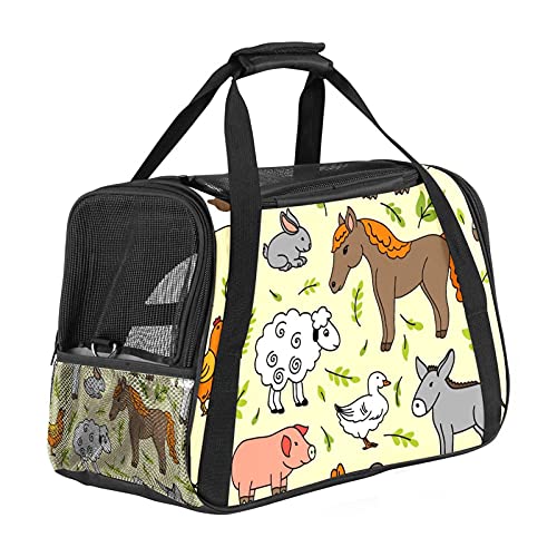 Xingruyun Katze Transporttasche Bauernhoftier Hund Transporttasche Faltbare Tragetasche Für Haustiere Hundetragetasche Katzentragetasche 43x26x30 cm von Xingruyun