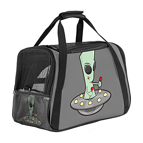 Xingruyun Katze Transporttasche Lustiger Cartoon Alien Hund Transporttasche Faltbare Tragetasche für Haustiere Hundetragetasche Katzentragetasche 43x26x30 cm von Xingruyun