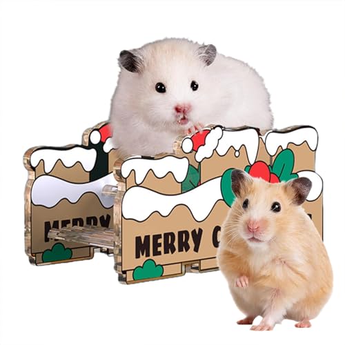 Hamsterhaus, Hamsterbad – Weihnachtshütte für Frettchen | Hamster-Versteck für Haustiere, Weihnachts-Zubehör für Chinchi von Xinhuju