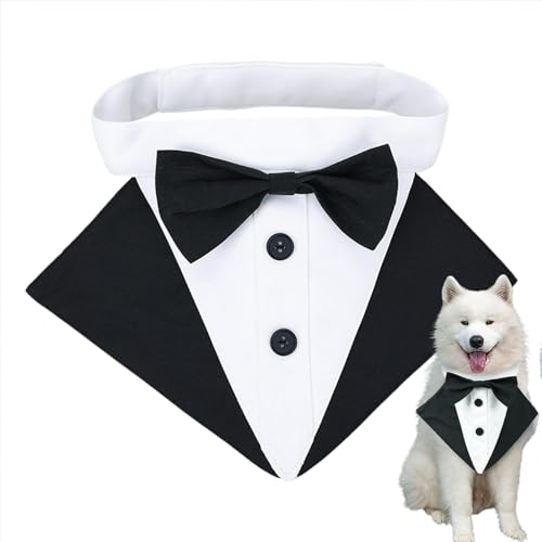 Hunde- -Bandana, Hochzeits-Halstuch, Hundehalstücher mit Fliege, Speichel-Handtuch, Bandana-Halsband, Smokinggeschirr für formelle Hundekostüme, Verlobung, Geburtstag von Xinhuju