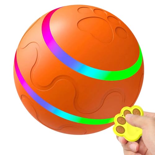 Hundebälle – bewegliche Bälle für große Hunde, interaktiver Welpenball, automatisches Rollen mit LED-Licht, wiederaufladbar, intelligenter Wicked Busy Ball für Hunde und Katzen von Xinhuju