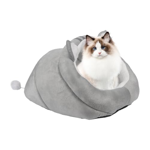 Katzenbett -Slipperform - gemütliches Innenkätzchenhaus, weiche warme Höhle | Nicht-Schlupfboden für Katzen, entzückendes Winter-Haustiernest, halb eingestellte Design für kaltes Wetter, bequeme Jahre von Xinhuju