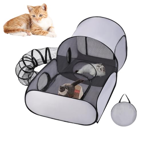 Katzengehege | Katzengehege Mit Tunnel & Hundeauslauf | Zusammenklappbares Gehege Für Kleintiere Zuhause, Camping & Reisen Katzengehege | Katzengehege Mit Tunnel & Hundeauslauf | Zusammenklappbares Gehege Für Kleintiere Zuhause, Camping & Reisen von Xinhuju