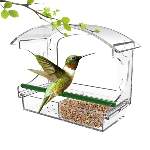 Klare Vogelmudger, um das Fenster zu sehen, klarer Vogel Meeder | Chickadees Food Container, Acryl Chira Waidina verderben abnehmbar mit starken Teppichen von von Xinhuju