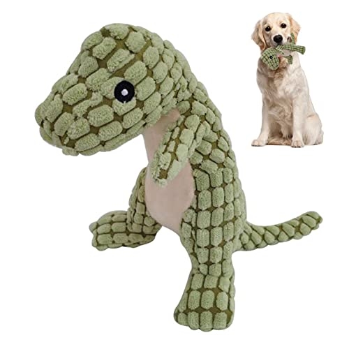 Quietschendes Hundespielzeug – lustiges Dinosaurier-Baumwollseil Hundespielzeug | Gewebtes Haustierspielzeug für Welpen, hält Haustier beschäftigt, Haustierbedarf für kleine große Hunde von Xinhuju