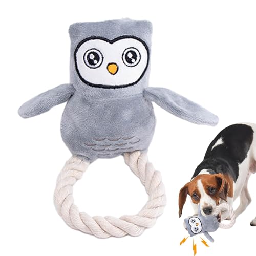 Quietschendes Plüsch-Hundespielzeug,Quietschspielzeug für Hunde,Gefülltes Hundespielzeug im Eulen-Design | Robustes Seilplüschspielzeug, gehirnstimulierendes Spielzeug zum Kauen und Apportieren, Quietschendes Plüsch-Hundespielzeug,Quietschspielzeug für Hunde,Gefülltes Hundespielzeug im Eulen-Design | Robustes Seilplüschspielzeug, gehirnstimulierendes Spielzeug zum Kauen und Apportieren, von Xinhuju