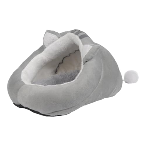 Slipperförmiges Katzenbett - Soft & Cozy Kitten House, halbschichtliche Höhle | Warmes Winternest mit nicht rutschem Boden, ideal für Innenkatzen, entzückendes Haustierbett für kaltes Wetter, alle Jah von Xinhuju