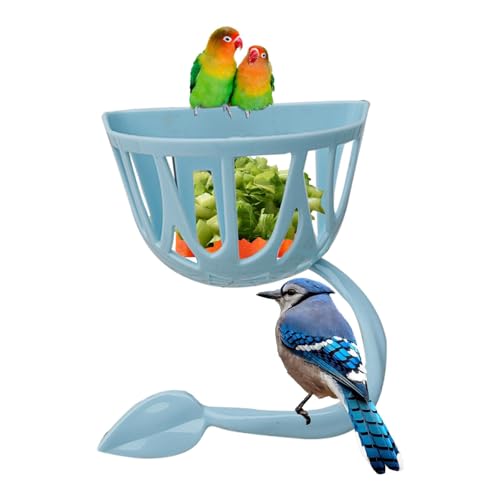 Tintenfischhalter für Vogelkäfig - Papageienfruchthalter - Ausgehöhlter Vogelkäfig-Futterhalter für Papageien, Gemüse und Obst | Hängender Vogelkäfig-Napfständer, Futter- und Obsthalter von Xinhuju