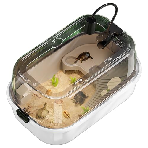 Turtle Habitat Kit, Kit von Turtle Habitat Tanks, Blick komplettes Turtle Aquarium Starter Kit | Niedrigere Dranaggio, Bask -Stadion, Multifunktionsbereich für Krabben, von Xinhuju