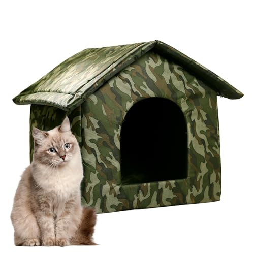 Winter-Katzenhaus – Isolierter, wasserdichter Unterschlupf, Haustier-Zeltbett für Katzen und kleine Hunde | Ideal für Outdoor-Abenteuer, bietet Wärme und Sicherheit bei kaltem Wetter, perfektes gemütl von Xinhuju