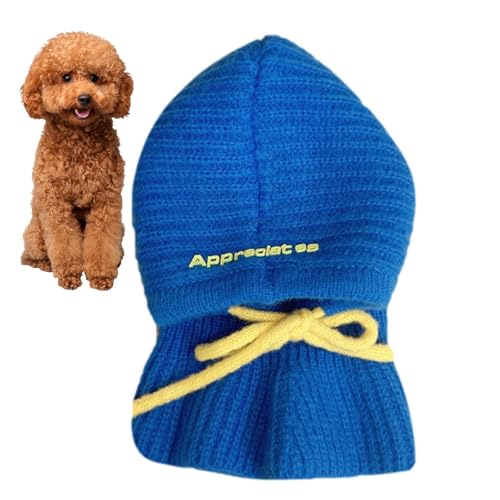 Winterhut für Hunde – niedlicher Snood-Hut mit niedlichem Halsband | Haken Snood Funny Pet Hat, Knit Hat Neck Ear Warmer für kleine Hunde, Knit Hat Neck Ear Warmer von Xinhuju