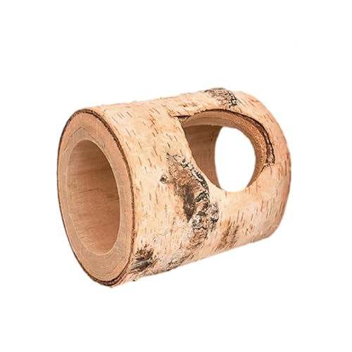 Wooden Hamster Tunnel - Natural Tree Trunk Hamster HideoutsTube, Hamster Tunnel for Dwarf & Syrian Hamsters, Gerbils | Small Golden Pet Habitat, Cozy Birch Animal Hole Tunnel for Rodents Enclosure von Xinhuju