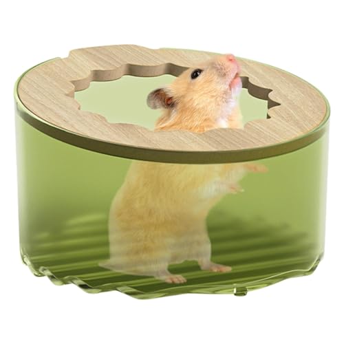 Xinhuju Hamster-Badezimmerbox, Hamster-Sandbadebehälter, Hamster-Sandbad, Hamster-Badewanne, Hamster-Sandkasten, Badebox, Toilettenbox, transparentes Deckeldesign für Zwerghamster, Rennmaus von Xinhuju