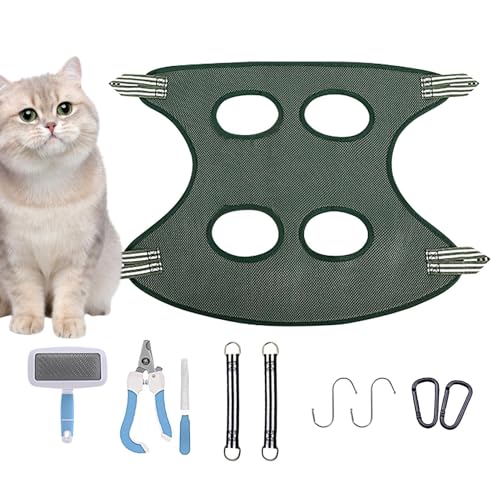 Xinhuju Hundehänger, Nagelknipser, Katzenschlinge, Fellpflege-Hängematte, Haustier-Nagelknipser-Hängematten-Set, 10-teilig | von Xinhuju