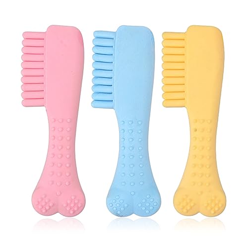 Xinsheinelry 3pcs Hunde Molare Lieferungen Hunde Kauen Spielzeugkamm Form Zahnreinigung Massagepunkt Zahnpasta Haustier Zähne von Xinsheinelry