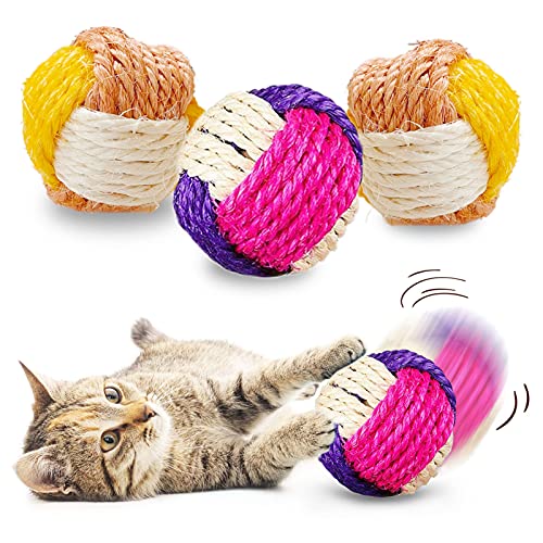 Katze Sisal Ball,3 pcs Sisal Seilball,Umweltfreundliche Kätzchen Bälle,Kätzchen Spielzeug Bälle,Interaktiver Sisalball,Spielzeug Kätzchen Kugel Bälle,Moosgummibälle,Katzenspielzeug Sisalball von Xionghonglong