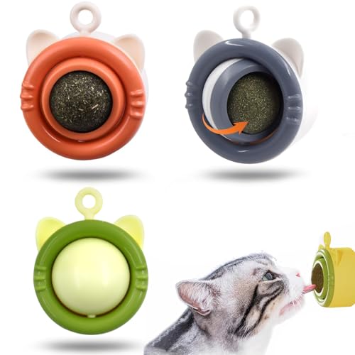 Katzenminze Ball für Katzen,Katzenminze Bälle für Katzen,Katzenminze spielzeug,Drehbare Katze Süßigkeiten,Katzenminze-wandspielzeug,Essbare Katzenminze-Bälle,Drehbare katzenminze ball gimpet von Xionghonglong