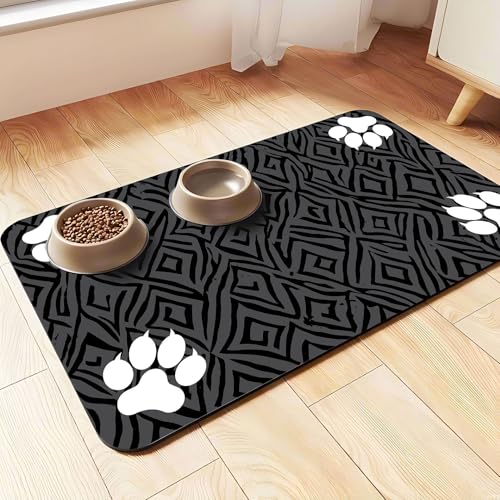 Haustier-Futtermatte Napfunterlage Hund rutschfest Futtermatte Katzen Super Saugfähige Katzen Futtermatte Unterlage Hundenapf Napfunterlage Für Haustiere Katzen Hunde Pet Carpet (Colour 2,40x120 cm) von Xisnuient