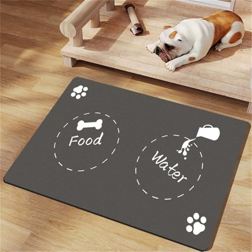 Haustierfuttermatte FüR Hunde Und Katze Napfunterlage Hunde Und Katze Tierfuttermatte wasserdichte Und rutschfeste HaustierfüTterungsmatte Katzennapf Hundenapf Unterlage Mat (50x80cm,Farbe 1) von Xisnuient