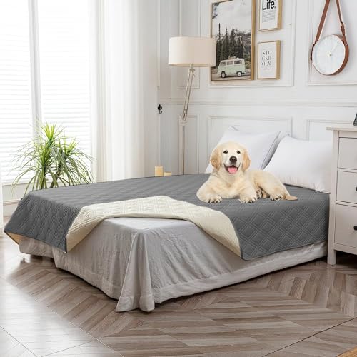 Hundedecke Wasserdicht Und Katzendecke Mit Rutschfestem Boden Undurchlässig Langlebig ältere Kinder Haustier Bed Cover Sofa Handtuch Matratze Sofakissen Outdoor Hundematte (137x208cm,Dunkelgrau) von Xisnuient