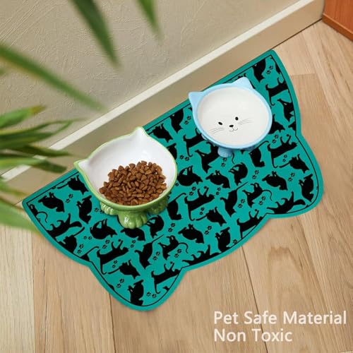 Hundefuttermatte Katzenfutter-Matte Hundenapfmatte Haustier-Futtermatte Silikon-Gummimatte Anti-Rutsch-Design wasserdichte Matte FüR Tierfutter Futter-Wasser-Bodenmatte (30x40 cm,Color 1) von Xisnuient