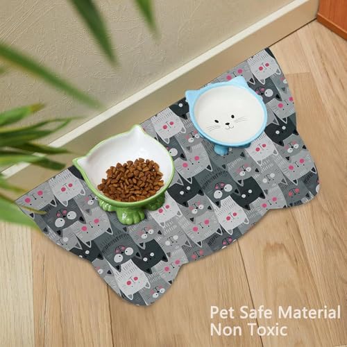 Hundefuttermatte Katzenfutter-Matte Hundenapfmatte Haustier-Futtermatte Silikon-Gummimatte Anti-Rutsch-Design wasserdichte Matte FüR Tierfutter Futter-Wasser-Bodenmatte (60x90 cm,Color 2) von Xisnuient