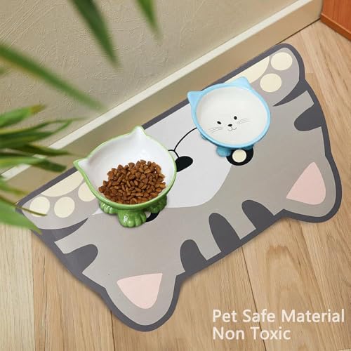 Hundefuttermatte Katzenfutter-Matte Hundenapfmatte Haustier-Futtermatte Silikon-Gummimatte Anti-Rutsch-Design wasserdichte Matte FüR Tierfutter Futter-Wasser-Bodenmatte (80x120 cm,Color 3) von Xisnuient