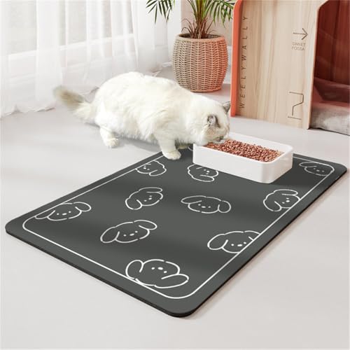 Xisnuient Napfunterlage Hund Katzen Futternapf Unterlage Katzentoilette rutschfest Hundenapf Mats Super SaugfäHige Schnelltrocknend Futtermatten FüR Haustier Futtermatte FüR Katzen (40x60 cm,Farbe 2) von Xisnuient