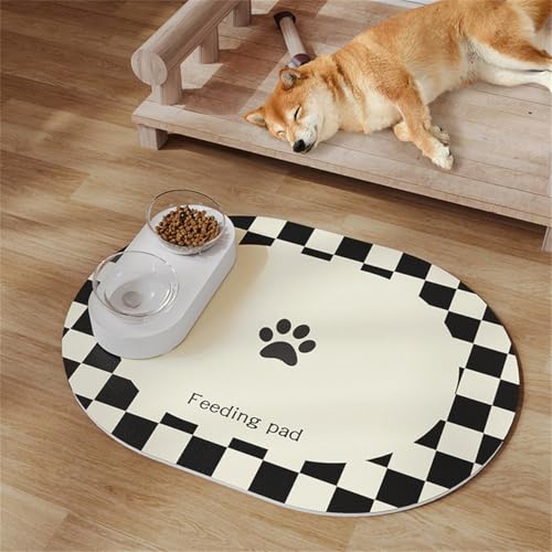 Napfunterlage Hund Katzen Futternapf rutschfeste Hundenapf Unterlage Katzennapf Fressnapf Futtermatte Katzenmatte Futter Matte Katzenfutter Leicht Zu Reinigen Pet Carpet (35x50 cm,Farbe 3) von Xisnuient